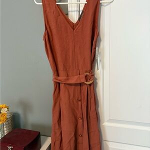 Sleeveless Button Midi Dress